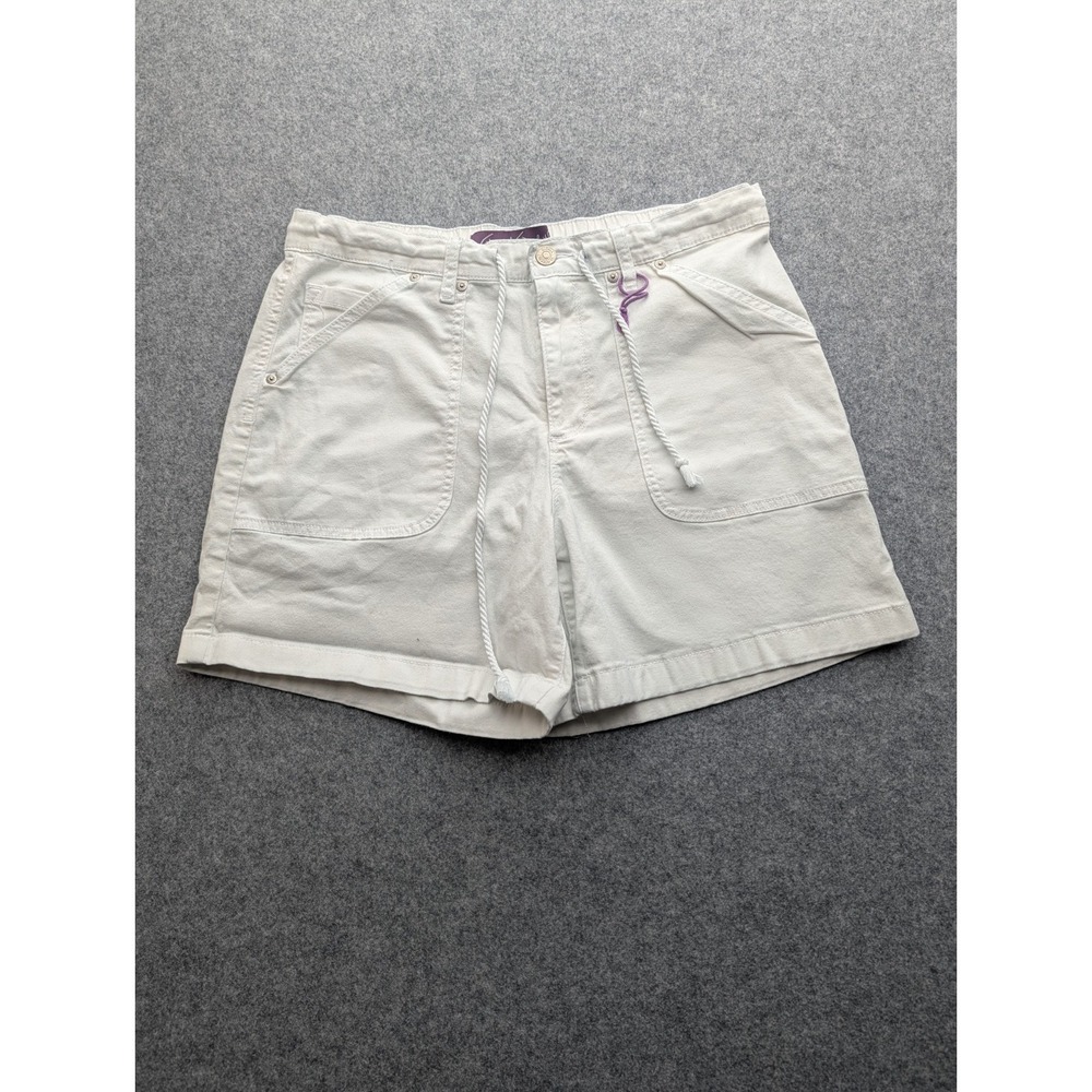 Gloria Vanderbilt Women's 'S Shorts Size 10 White‎ Thigh Pocket Cargo